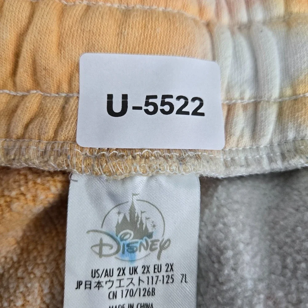 Disneyland Resort Women Activewear‎ Pants 2X Orange Tie Dye Jogger Minnie Mouse